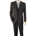 thumbnail image 1 of Men Denim Suit Royal Diamond 3 Piece vested Wide Leg Pleated Pants Den2 black, 1 of 12