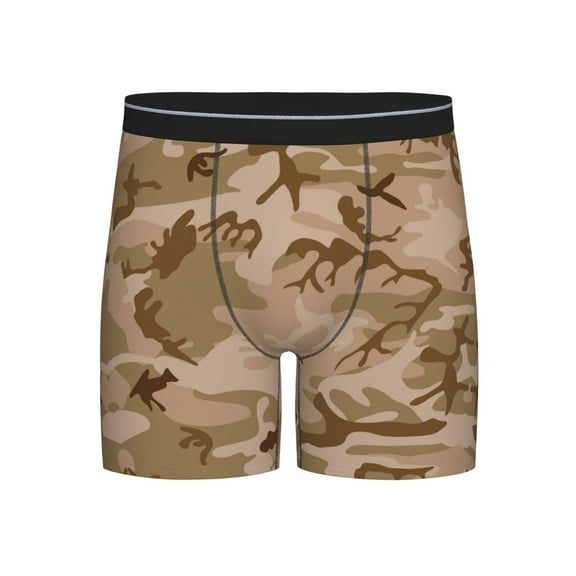 Men Desert Camouflage Boxer Briefs Novelty Boxer Shorts Underwear No Fly