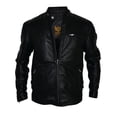 thumbnail image 1 of Men Designer Shoulder Padded Motorcycle Racer Leather Jacket, 1 of 8