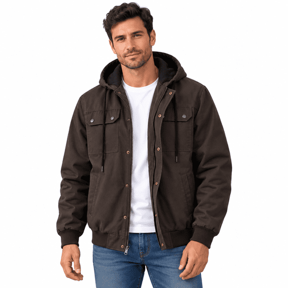 Men Detroit Jacket Warm Fleeced Lined Heavy Duty for Cold Weather ...