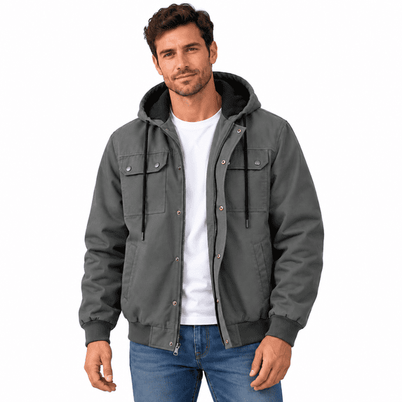 Men Detroit Jacket Warm Fleeced Lined Heavy Duty for Cold Weather ...