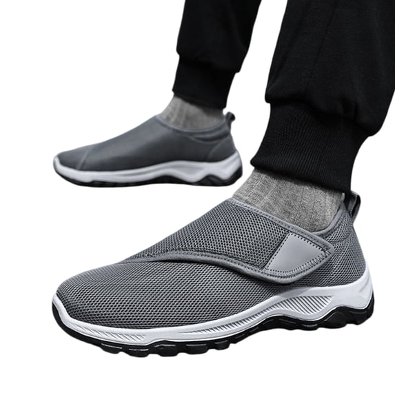 Men Diabetic Shoes Wide Width Shoes with Adjustable Closure for Swollen Feet Non-Slip Air Cushion Bottom Sneakers, 44