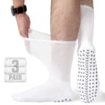 thumbnail image 1 of FREEYOKA Men Diabetic Socks 9-11 Extra Wide Seamless Non Binding Loose Fit Top Socks , 3 Pairs,WHITE, 1 of 6