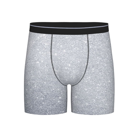 Men Diamond Silver Pattern Boxer Briefs Moisture Wicking Funny Boxer Shorts