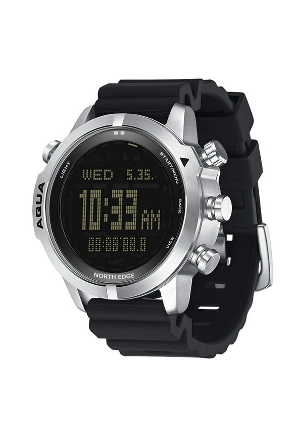 Men Digital Analog Watch Diving Watch Steel Business Wrist Watch Altimeter Compass 100m Waterproof