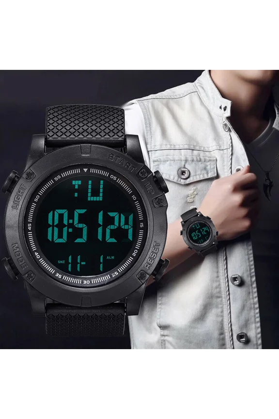 Men Digital Sports Watch Tactical Military LED Backlight Wristwatch Waterproof