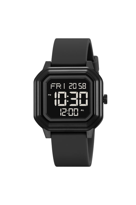 Men Digital Sports Watch Ultra-Thin Large Face Waterproof Wrist Watches for Men with Stopwatch Countdown Timer Alarm Function Dual Time LED Back Light