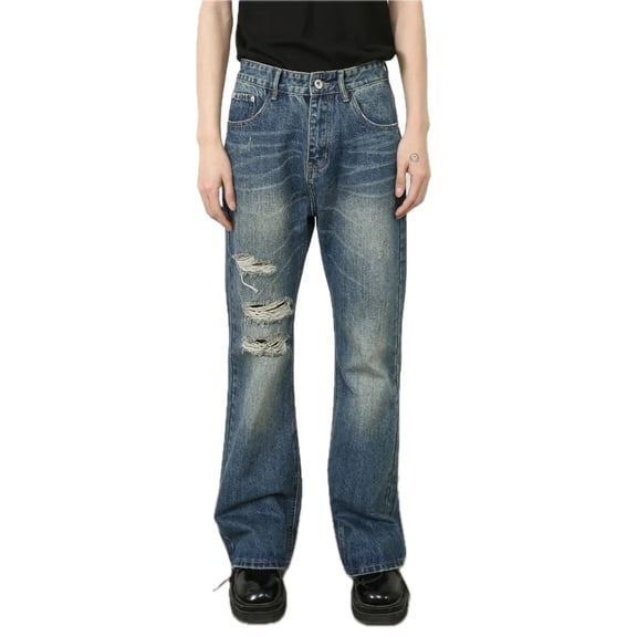 Men Distressed Jeans with Pockets Durable Classic Fit Versatile Everyday Casual Denim Pants for Men Everyday Comfort