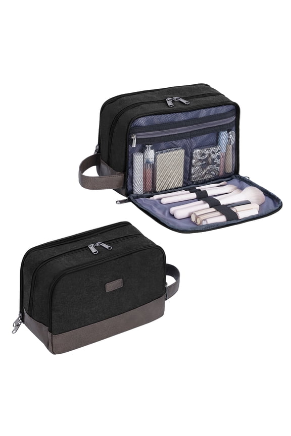Men Dopp Kit Hanging Toiletry Bag with Wet Pocket & Hook Large Water Resistant Travel Accessories Organizer for Women for Gym Weekend Trip, Black