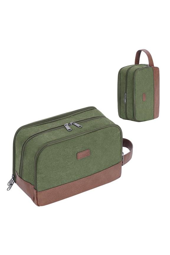 Men Dopp Kit Hanging Toiletry Bag with Wet Pocket & Hook Large Water Resistant Travel Accessories Organizer for Women for Gym Weekend Trip, Green