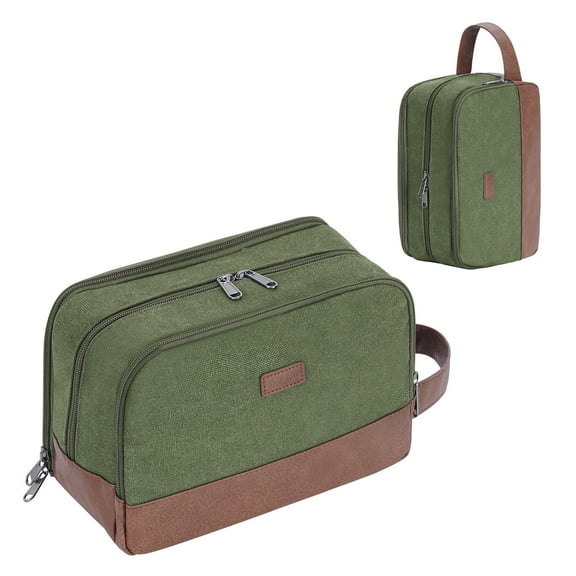 Men Dopp Kit Hanging Toiletry Bag with Wet Pocket & Hook Large Water Resistant Travel Accessories Organizer for Women for Gym Weekend Trip, Green