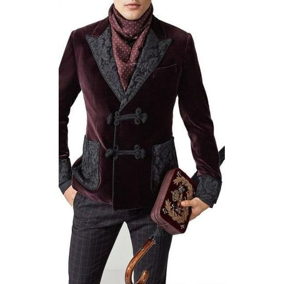 Men Double Breasted Wanted Smoking Jacket Men Dinner Party Gentlemen Jacket 