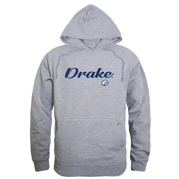 Men Drake University Bulldogs Script Hoodie, Heather Grey - Small
