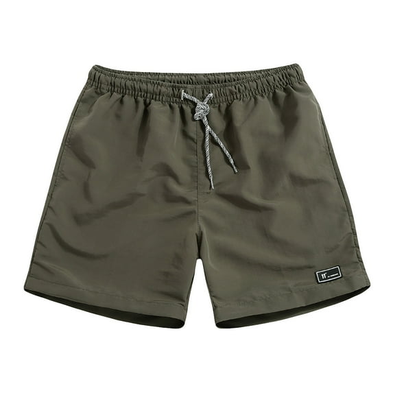 Men Drawstring Short Pants Casual Quick-Drying Shorts Solid Color Swim Surfing Beachwear Shorts Men's Clothing