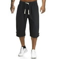 thumbnail image 1 of Men Drawstring Solid Color Cotton and Linen Seven Points Pants Black 8(L), 1 of 8