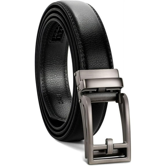 Men Dress Belt Men Adjustable Leather Belt Men Leather Ratchet Belt-Comfort Click Belt for Men Dress and Casual