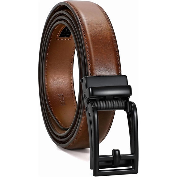 Men Dress Belt Men Adjustable Leather Belt Men Leather Ratchet Belt-Comfort Click Belt for Men Dress and Casual