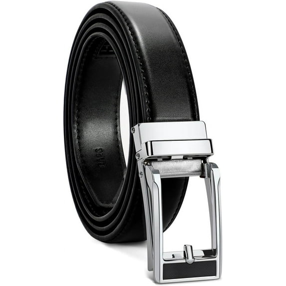 Men Dress Belt Men Adjustable Leather Belt Men Leather Ratchet Belt-Comfort Click Belt for Men Dress and Casual