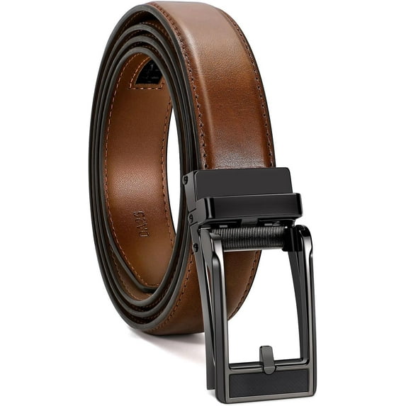 Men Dress Belt Men Adjustable Leather Belt Men Leather Ratchet Belt-Comfort Click Belt for Men Dress and Casual