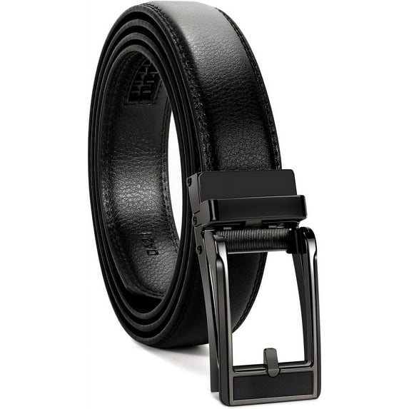 Men Dress Belt Men Adjustable Leather Belt Men Leather Ratchet Belt-Comfort Click Belt for Men Dress and Casual