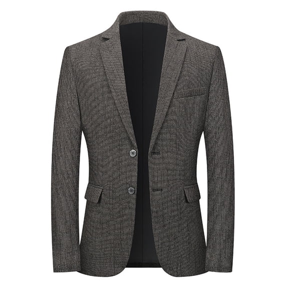 Men Dress Blazers Suit Casual Business Jackets Trench Overcoat Coats Gray L