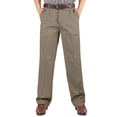 thumbnail image 1 of Men Dress Pants Cotton High Waist Pleated Loose Fit Casual Straight Leg Pants Lightweight Breathable Classic Business Work Trousers for Commuter, 1 of 9