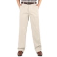 thumbnail image 1 of Men Dress Pants Cotton High Waist Pleated Loose Fit Casual Straight Leg Pants Lightweight Breathable Classic Business Work Trousers for Commuter, 1 of 7