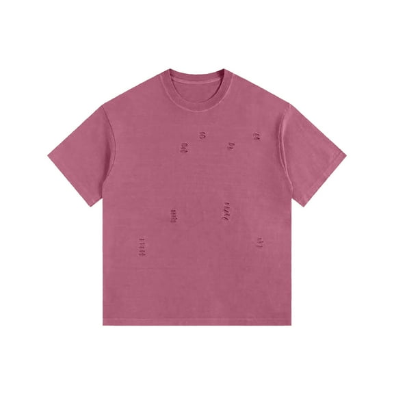 Men Dress Shirt Sale Men Casual T Shirt Solid Color Stretch Tops Crewneck Short Sleeve Vintage Shirts Destroyed Tee Shirt