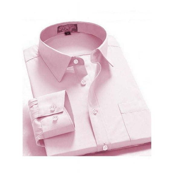 Men Dress Shirt Regular Fit Oxford Solid Color-gold-5xl Long Sleeve 38/39