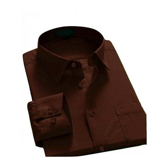 Men Dress Shirt Regular Fit Oxford Solid Color