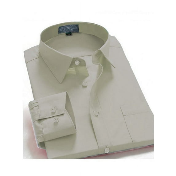 Men Dress Shirt Regular Fit Oxford Solid Color
