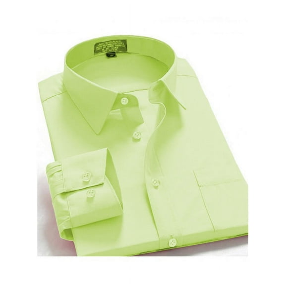 Men Dress Shirt Regular Fit Oxford Solid Color