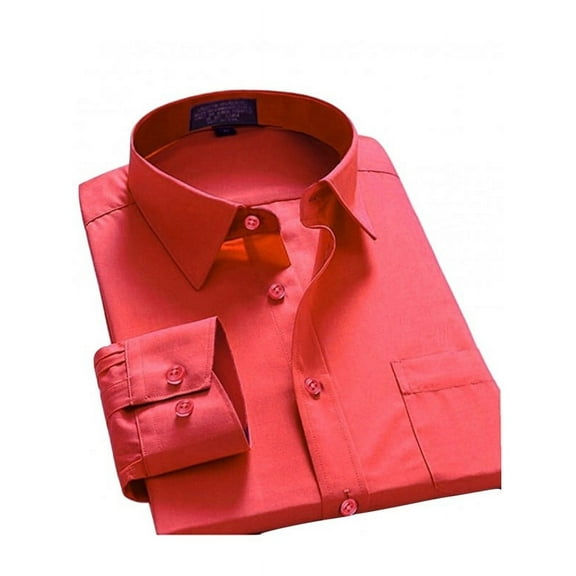 Men Dress Shirt Regular Fit Oxford Solid Color