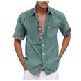 thumbnail image 1 of Men Dress Shirt Short Sleeve Summer Button Down Shirt Men Lightweight Summer Shirts Men Mens Cotton Tshirts Short Sleeve Clearance Items, 1 of 5