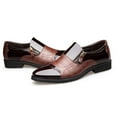 thumbnail image 1 of Men Dress Shoes Casual Footwear Low Shoes Loafers Round Pointed Toe Men Formal Shoes Elegant Shoes for Wedding Daily Wear , Brown 43, 1 of 8