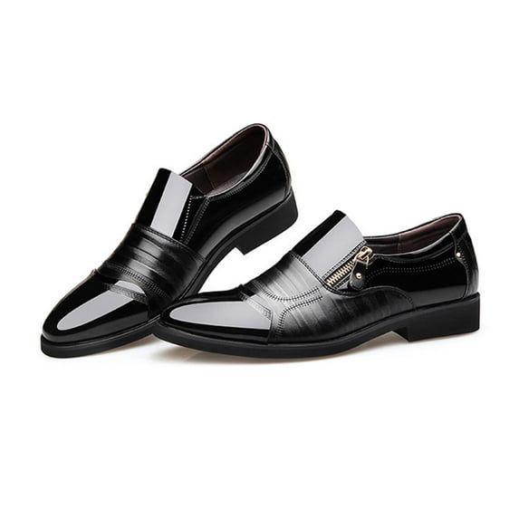 Men Dress Shoes Slip on Footwear Men Formal Shoes for Career Office Wedding Black 38