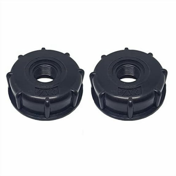 2Pcs IBC Tank Adapter, Garden Water Tote Connector Replacement Fittings, 60mm Coarse Thread Inlet to 1/2" Outlet
