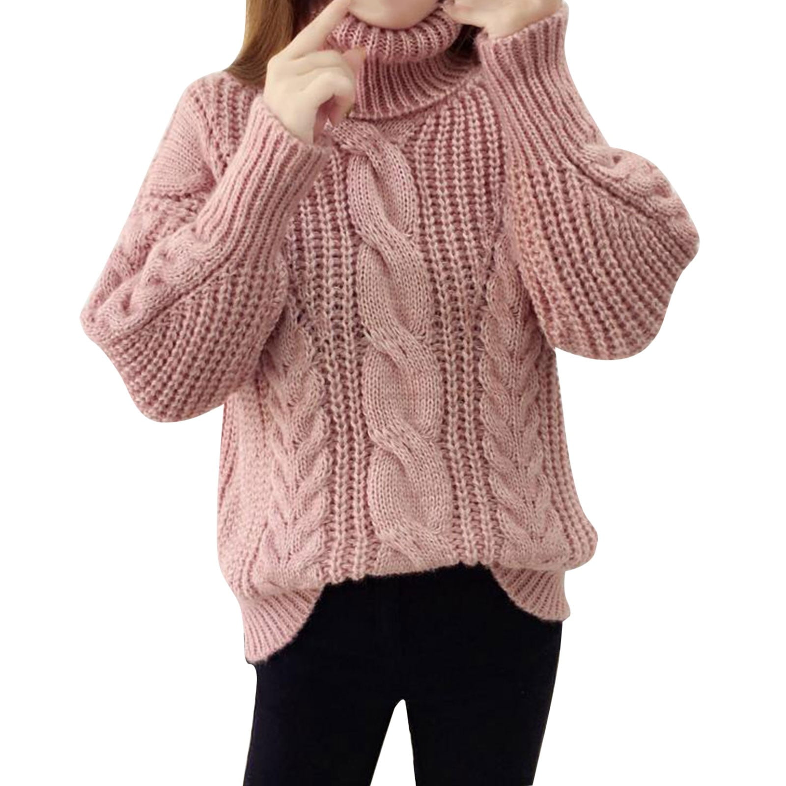 Men Dress Sweater Fall Sweatshirts for Women Women's Autumn And Winter New Knitwear  Women's College Style Thick Thread Fried Dough Twist High Neck Pullover  Sweater Men V Neck Sweater 