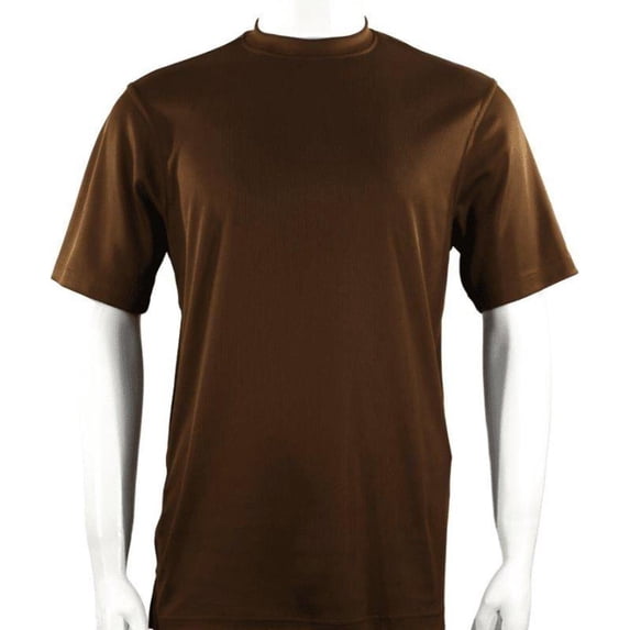 Men Dressy T-Shirt Log-In Uomo Soft Crew Neck Silky Short Sleeves 218 Cognac