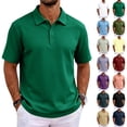 thumbnail image 1 of Men Dry Fit Polo Shirt 2026 Summer Short Sleeve Breathable Performance Golf Shirt Casual Work Top Dark Green L, 1 of 8