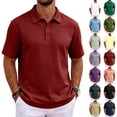 thumbnail image 1 of Men Dry Fit Polo Shirt 2026 Summer Short Sleeve Breathable Performance Golf Shirt Casual Work Top Wine S, 1 of 8
