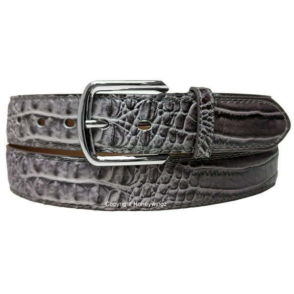 Men Dusty Purple Faux Crocodile Alligator Skin Leather Belt