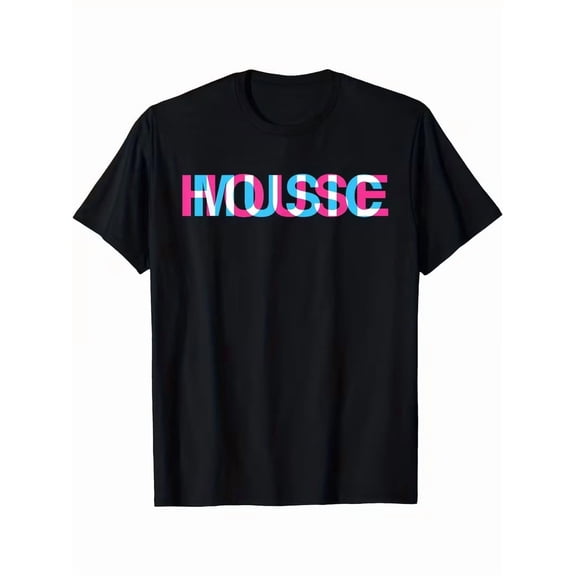 Men EDM Rave DJ House Music Glitch Graphic T-Shirt