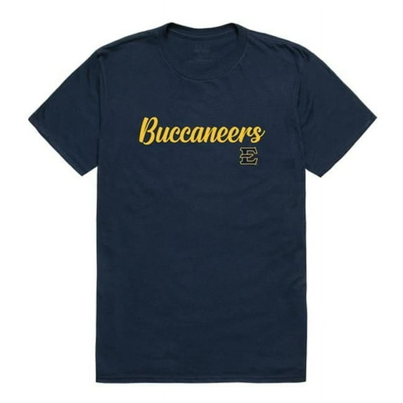 Men East Tennessee State Buccaneers Script T-Shirt, Navy - Large