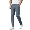 thumbnail image 1 of Men Elastic Waist Chino Pants, Slim Tapered Ankle Casual Trousers, Lightweight Wrinkle‑Resistant Stretch Dress Pants with Pockets, 1 of 8