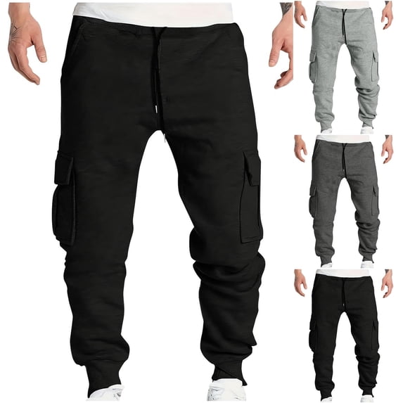 Men Elastic Waist Printed Trousers, Sport Pants, Joggers, Straight Leg Drawstring Button Fly, Quick Dry Lightweight Stretchy, Athletic Gym Workout Running Hiking Daily Wear,