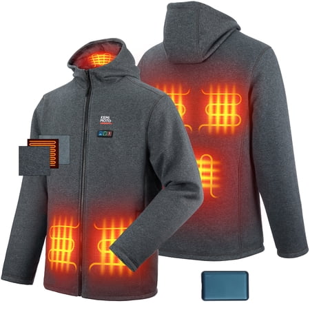 Men Electric Heated Hooded Tactical Jacket Sweatshirt Hoodie Heating Jacket 12V Battery App Controll