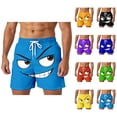 thumbnail image 1 of Men Emoji Graphic Beach Shorts – 3D Character Print Quick Dry Sport Shorts, Hip Hop Relaxed Fit Casual Athletic Shorts For Summer Travel Street Outfit Pool Party, 1 of 4