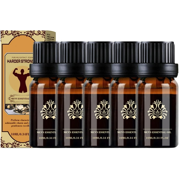 Men Essential Oil,Men Enlarge Essential Oil, Energy Massage Essential Oil for Men, Boost Strength for Men (5Pcs)