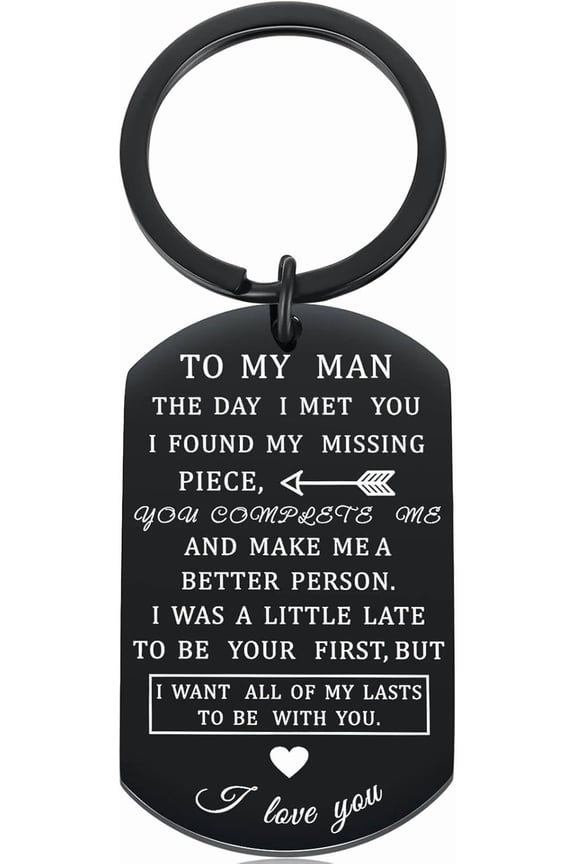 for Men Who Have Everything To My Man Keychain Steel Anniversary for Husband Boyfriend Groom Fiance Birthday Valentines Day Easter I Love You Keychain for Him